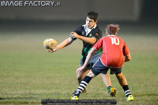 2014-11-01 Rugby Lions Settimo Milanese U16-Malpensa Rugby 714 Matteo Cazzamali